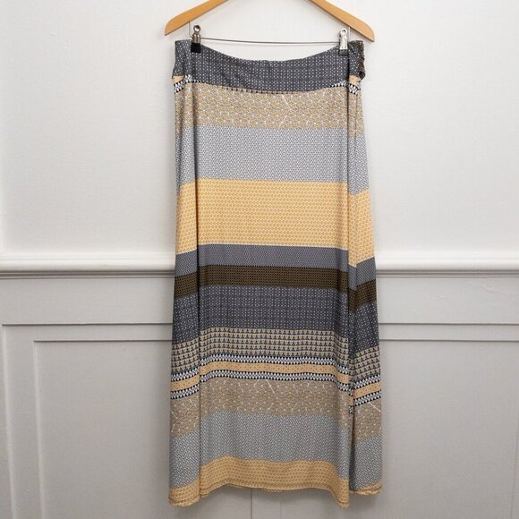 Robert Louis XL Multicolor Boho Maxi Skirt with Belt – Geometric Print - Picture 2 of 3